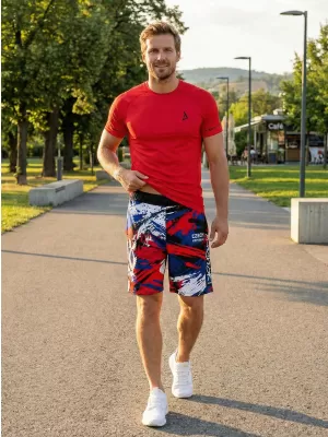 Férfi prémium funkcionális rövidnadrág zsebek nélkül ALTISPORT VOJ/ALM036KRA02 CSEH