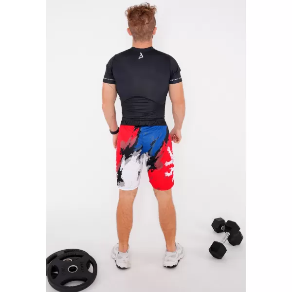  Férfi prémium funkcionális rövidnadrág zsebek nélkül ALTISPORT VOJ/ALM036KRA02 CSÍKOK 