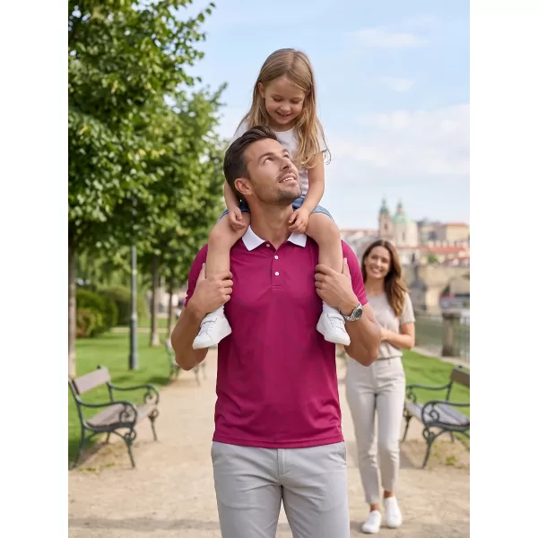  Funkcionális férfi póló prémium gallérral ALTISPORT VOJ/ALM050TR05 BURGUNDIA 