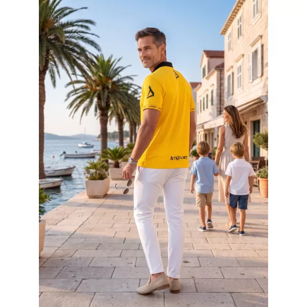  Funkcionális férfi póló prémium gallérral ALTISPORT VOJ/ALM000TR05 NARANCS 