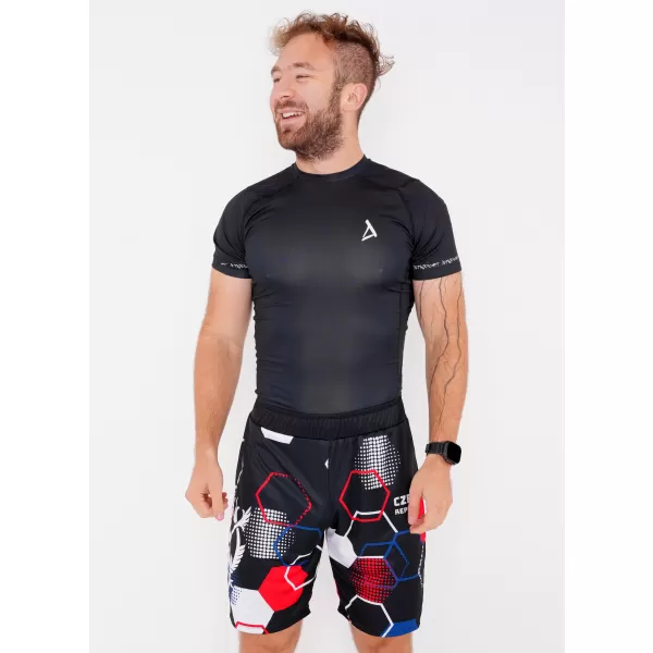  Férfi prémium funkcionális rövidnadrág zsebek nélkül ALTISPORT VOJ/ALM036KRA02 HEXA FEKETE 