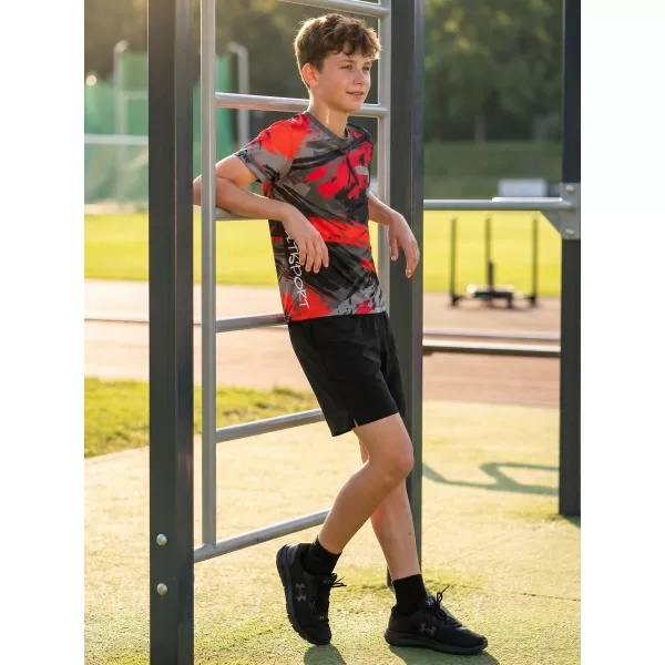  Gyermek prémium funkcionális póló ALTISPORT VOJ/ALK014TR01 FEKETE/PIROS 