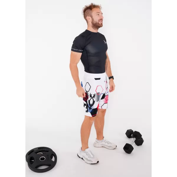  Férfi prémium funkcionális rövidnadrág zsebek nélkül ALTISPORT VOJ/ALM036KRA02 HEXA FEHÉR 