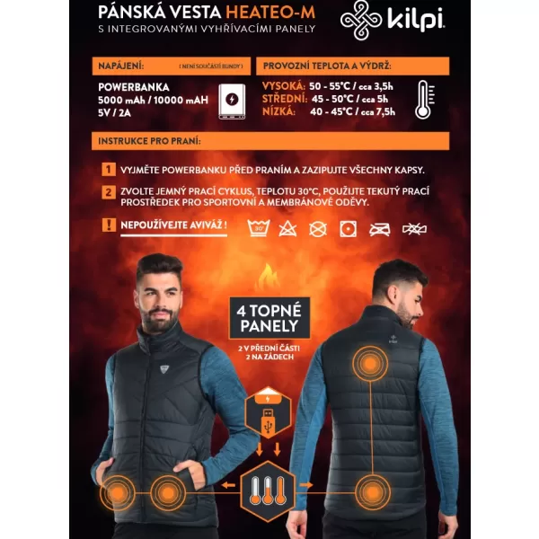  Hőszigetelt mellény fűtéssel KILPI HEATEO-M WM0121KI FEKETE 