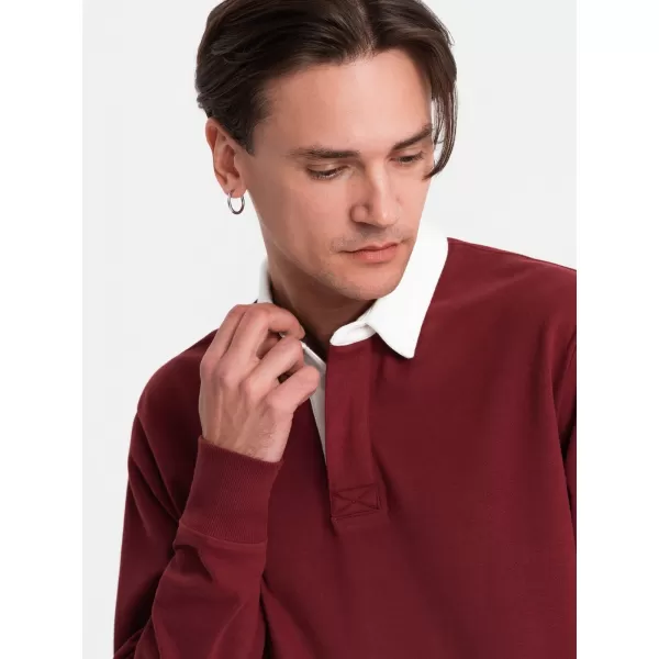  Férfi pulóver OMBRE OM-SSNZ-0132 GESZTENYEBARNA 
