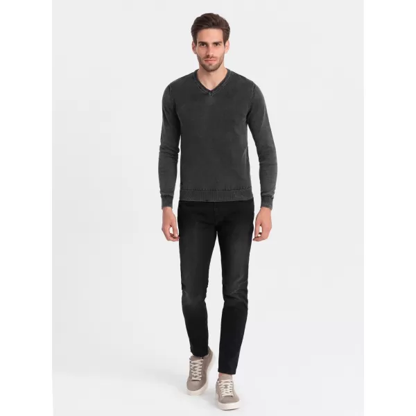 Férfi pulóver OMBRE OM-SWOS-0108 FEKETE 