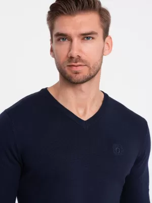 Férfi pulóver OMBRE OM-SWBS-0107 SÖTÉTKÉK
