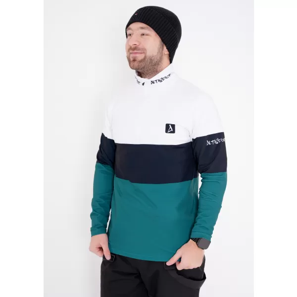  Férfi funkcionális Thermo pulóver prémium ALTISPORT VOJ/ALM051TER03 FEHÉR -ZÖLD 