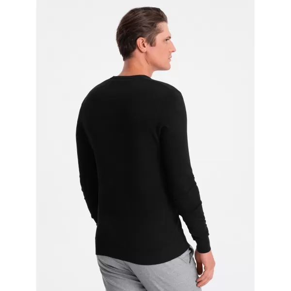  Férfi pulóver OMBRE OM-SWBS-0107 FEKETE 