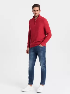 Férfi pulóver OMBRE OM-SWZS-0105 PIROS