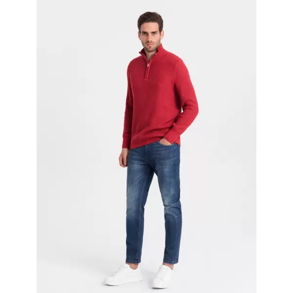  Férfi pulóver OMBRE OM-SWZS-0105 PIROS 
