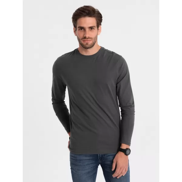  Férfi t -póló hosszú ujjú OMBRE OM-LSBL-0106 GRAFIT 