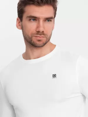Férfi t -póló hosszú ujjú OMBRE OM-LSCL-0102 FEHÉR