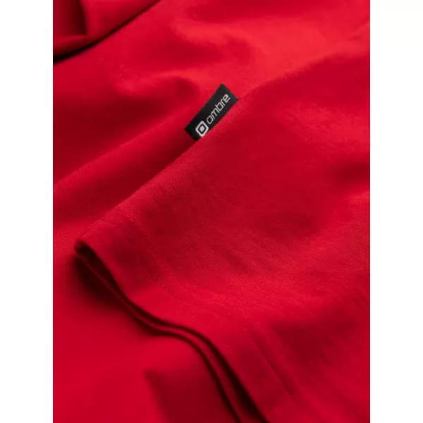 Férfi t -póló hosszú ujjú OMBRE OM-LSBL-0106 PIROS 