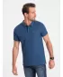 Mens t -phirt gallérral OMBRE S1374 SÖTÉTKÉK