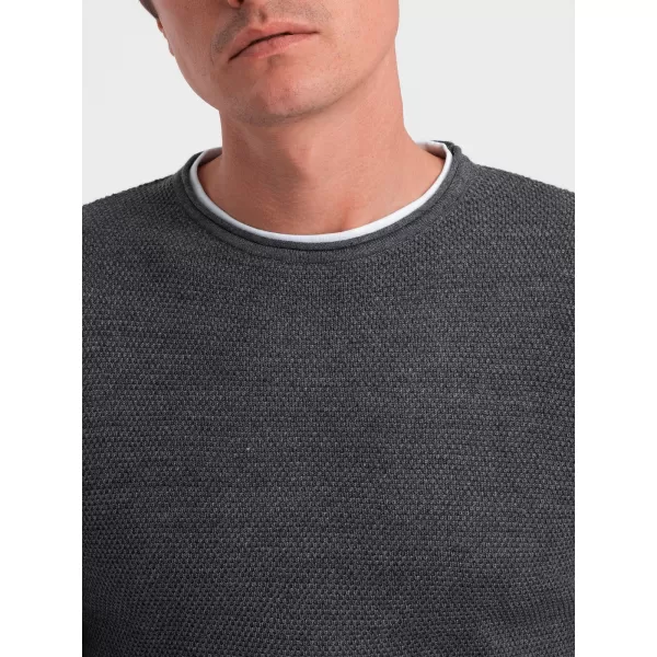  Férfi pulóver OMBRE OM-SWSW-0103 GRAFIT MELANGE 