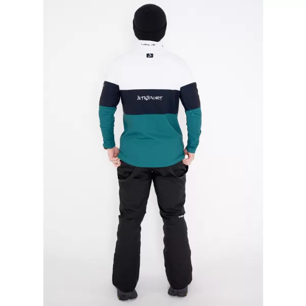  Férfi funkcionális Thermo pulóver prémium ALTISPORT VOJ/ALM051TER03 FEHÉR -ZÖLD 
