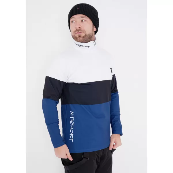  Férfi funkcionális Thermo pulóver prémium ALTISPORT VOJ/ALM051TER03 FEHÉR -BLUE 