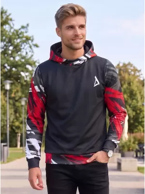 Férfi prémium funkcionális pulóver ALTISPORT VOJ/ALM039MI01 FEKETE ÉS PIROS