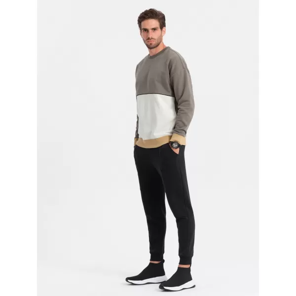  Férfi pulóver OMBRE OM-SSNZ-0130 KHAKI 