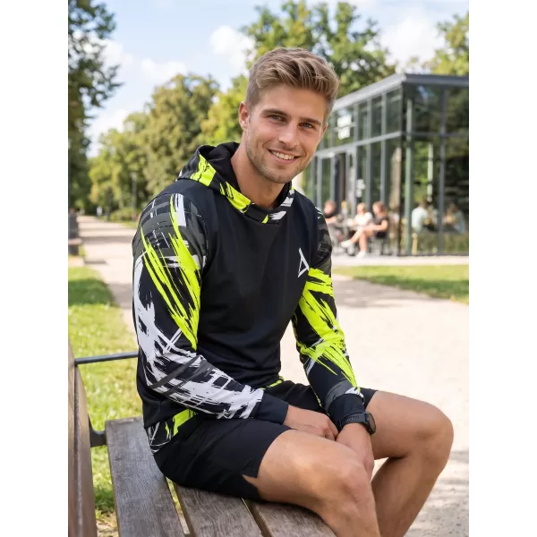  Férfi prémium funkcionális pulóver ALTISPORT VOJ/ALM039MI01 FEKETE ÉS SÁRGA 