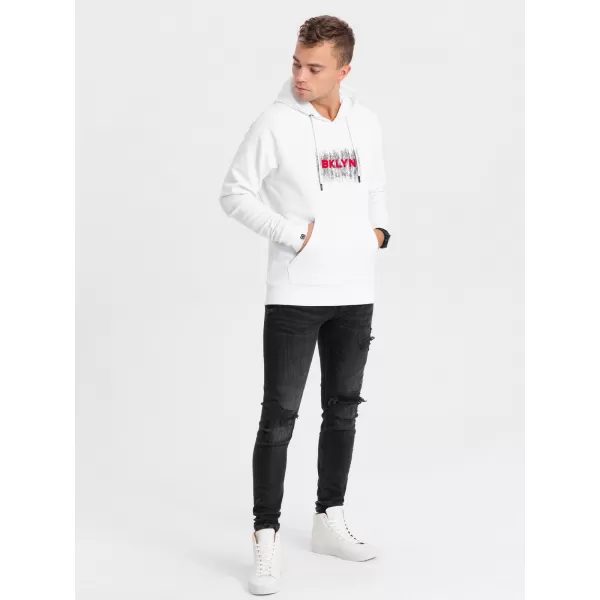  Férfi pulóver OMBRE OM-SSPS-0150 FEHÉR 