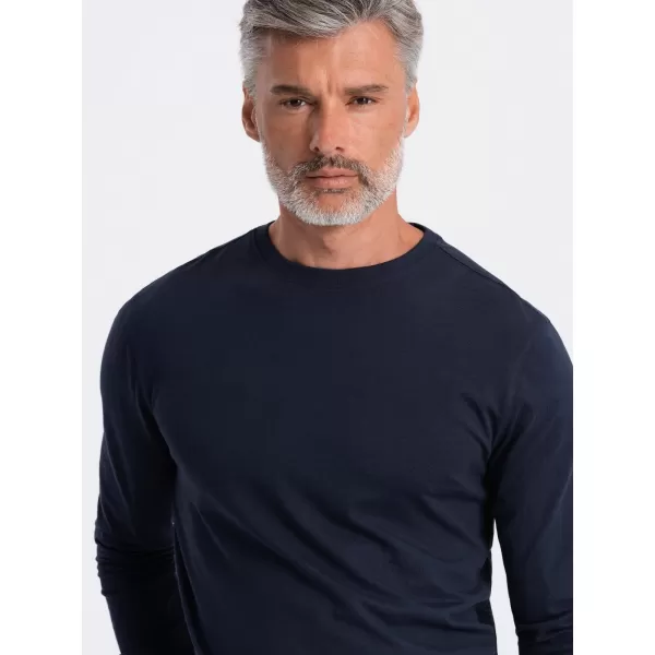  Férfi t -póló hosszú ujjú OMBRE OM-LSBL-0106 SÖTÉTKÉK 