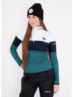 Női funkcionális Thermo pulóver prémium ALTISPORT VOJ/ALW051TER03 FEHÉR -ZÖLD