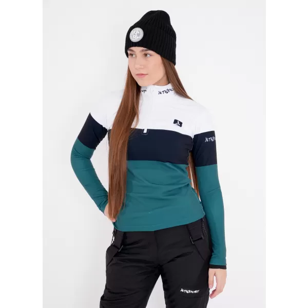  Női funkcionális Thermo pulóver prémium ALTISPORT VOJ/ALW051TER03 FEHÉR -ZÖLD 