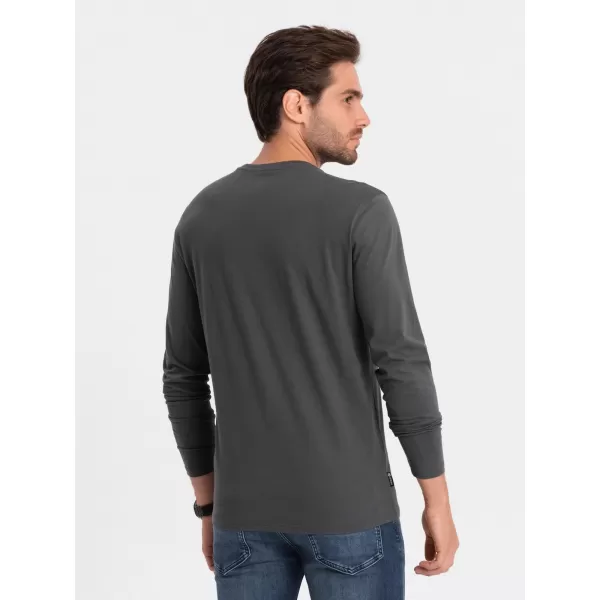  Férfi t -póló hosszú ujjú OMBRE OM-LSBL-0106 GRAFIT 
