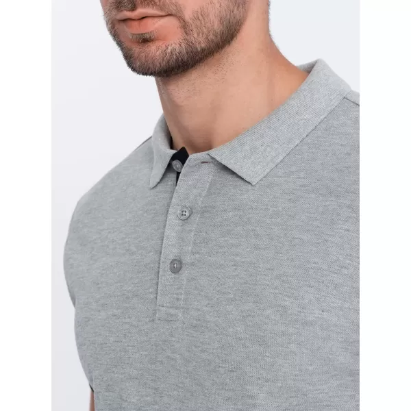  Mens t -phirt gallérral OMBRE OM-POSS-0113 SZÜRKE 