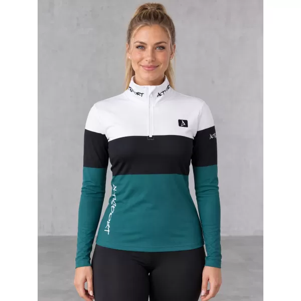  Női funkcionális Thermo pulóver prémium ALTISPORT VOJ/ALW051TER03 FEHÉR -ZÖLD 