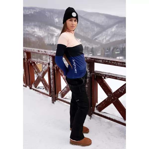  Női funkcionális Thermo pulóver prémium ALTISPORT VOJ/ALW051TER03 NARANCSSÁRGA/KÉK 