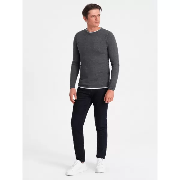  Férfi pulóver OMBRE OM-SWSW-0103 GRAFIT MELANGE 
