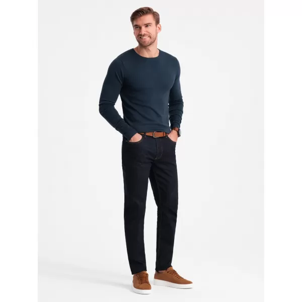  Férfi pulóver OMBRE OM-SWBS-0106 SÖTÉTKÉK 