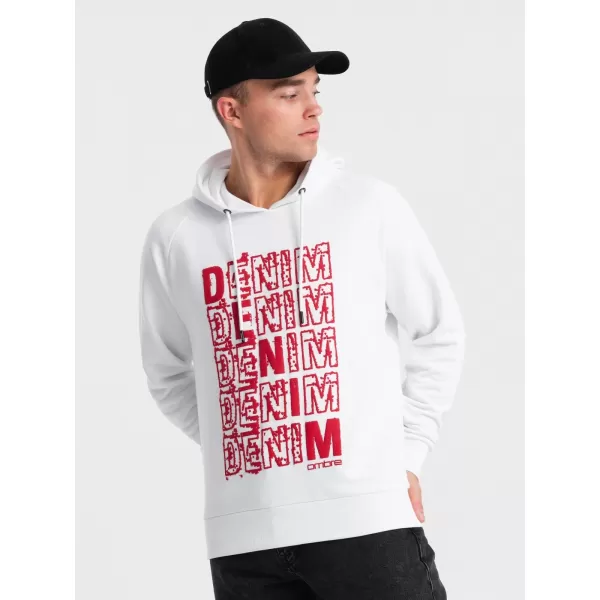  Férfi pulóver OMBRE OM-SSPS-0158 FEHÉR 