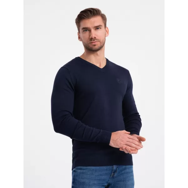  Férfi pulóver OMBRE OM-SWBS-0107 SÖTÉTKÉK 