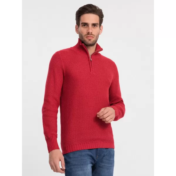  Férfi pulóver OMBRE OM-SWZS-0105 PIROS 