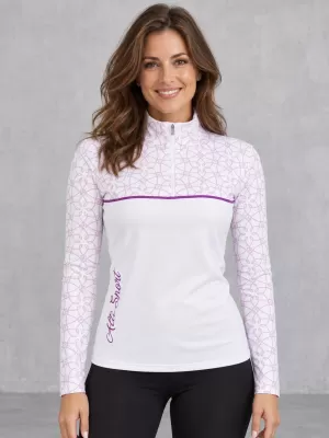 Női funkcionális Thermo pulóver prémium ALTISPORT VOJ/ALW053TER03 FEHÉR/LILA