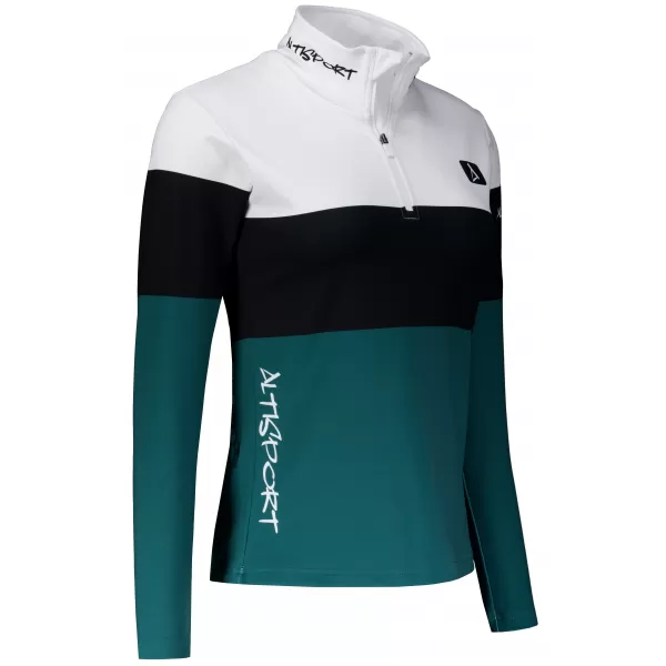  Női funkcionális Thermo pulóver prémium ALTISPORT VOJ/ALW051TER03 FEHÉR -ZÖLD 