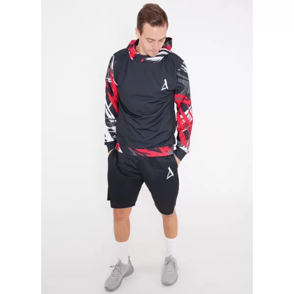  Férfi prémium funkcionális pulóver ALTISPORT VOJ/ALM039MI01 FEKETE ÉS PIROS 