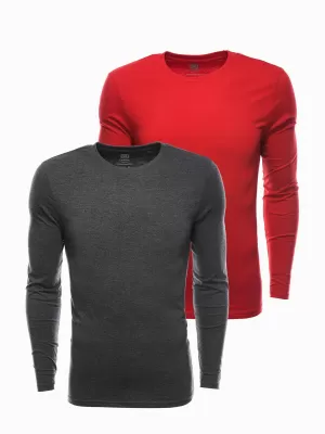 Férfi t -póló hosszú ujjú OMBRE Z43 MIX 2-PACK SZÜRKE