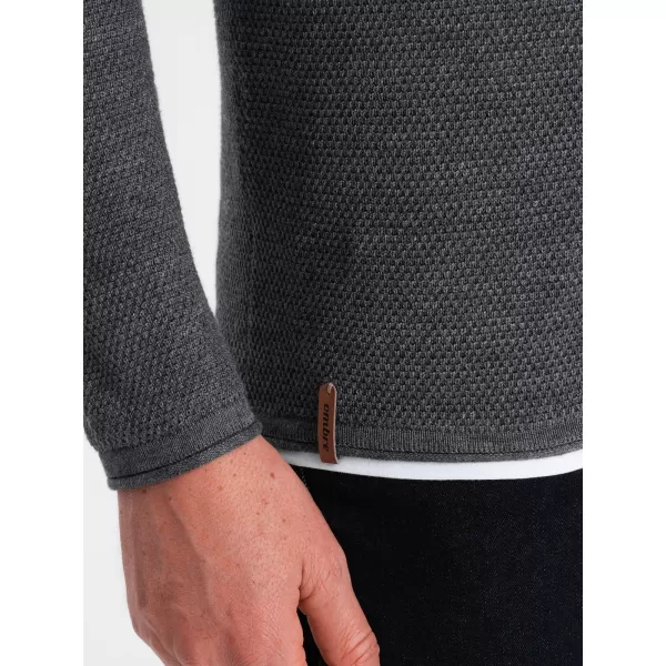  Férfi pulóver OMBRE OM-SWSW-0103 GRAFIT MELANGE 