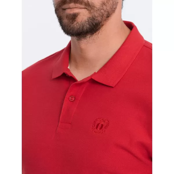  Mens t -phirt gallérral OMBRE S1374 PIROS 