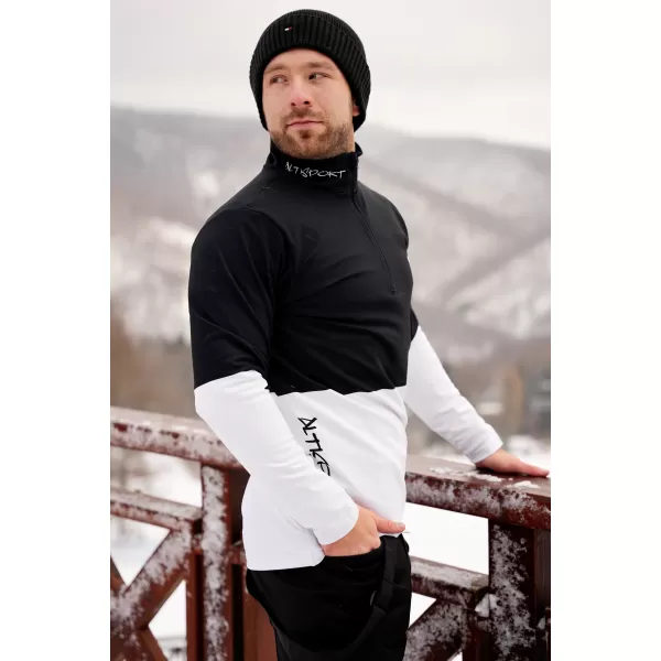  Férfi funkcionális Thermo pulóver prémium ALTISPORT VOJ/ALM051TER03 FEKETE -FEHÉR 
