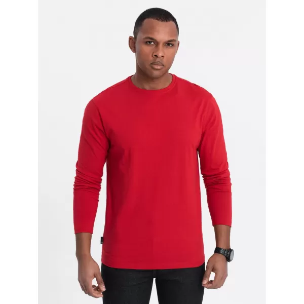  Férfi t -póló hosszú ujjú OMBRE OM-LSBL-0106 PIROS 