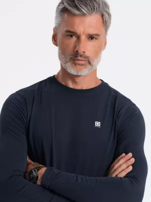 Férfi t -póló hosszú ujjú OMBRE OM-LSCL-0102 SÖTÉTKÉK