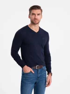 Férfi pulóver OMBRE OM-SWBS-0107 SÖTÉTKÉK