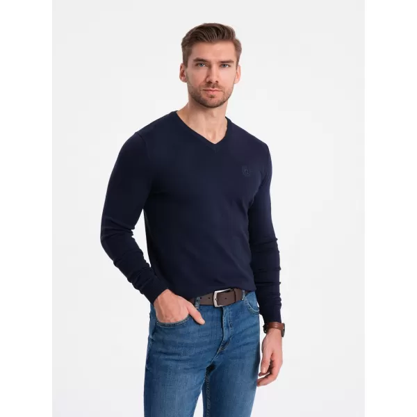  Férfi pulóver OMBRE OM-SWBS-0107 SÖTÉTKÉK 