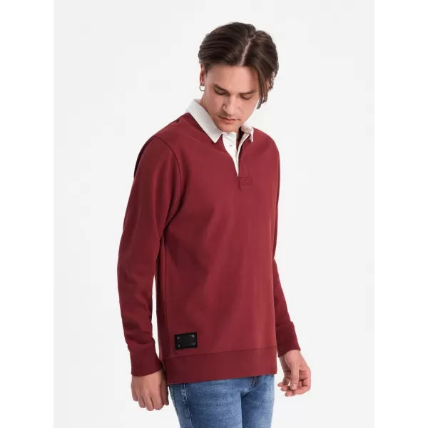  Férfi pulóver OMBRE OM-SSNZ-0132 GESZTENYEBARNA 